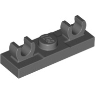 Lego destička 1x3 se svorkami (úchyty) nahoru, tmavě modro šedá (6365692)
